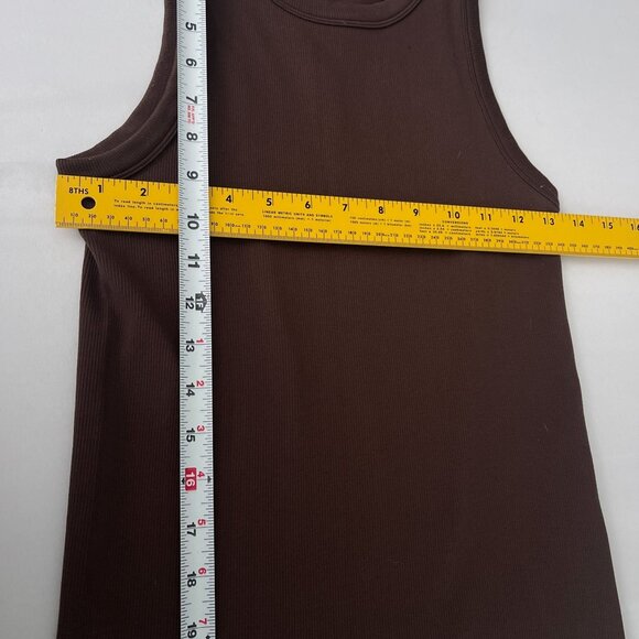 90 Degrees Womens Brown Ribbed Sleeveless Tank Top Casual‎ & Stretchy XS/S - Picture 8 of 9